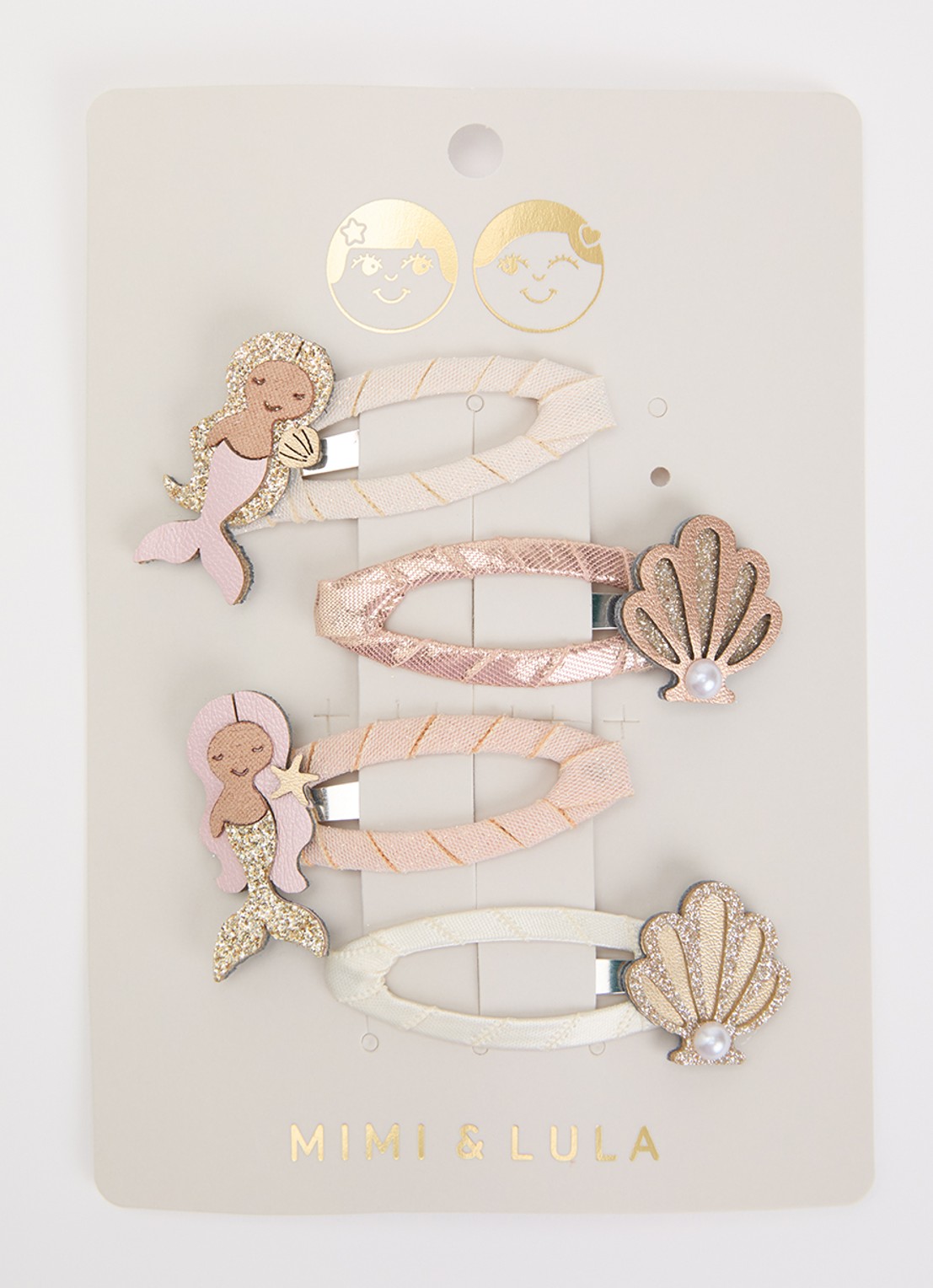 Mimi & Lula Mermaid haarclip in set van 4 - voorkant metallic