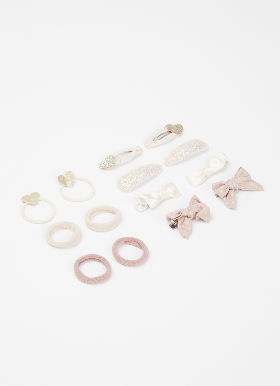 Mimi & Lula My First Hair Accessoires haarclips en haarelastiekjes in 14-pack  - detail beige