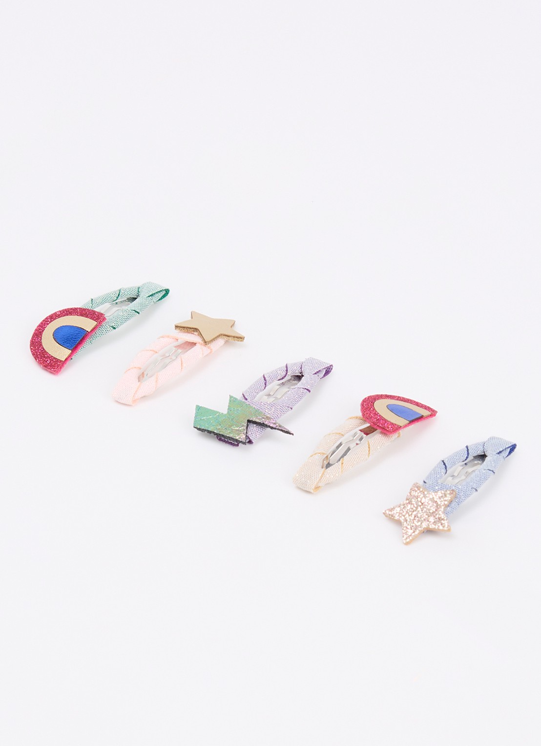 Mimi & Lula Rainbow Mini haarclip in set van 5 - voorkant 2 blauw