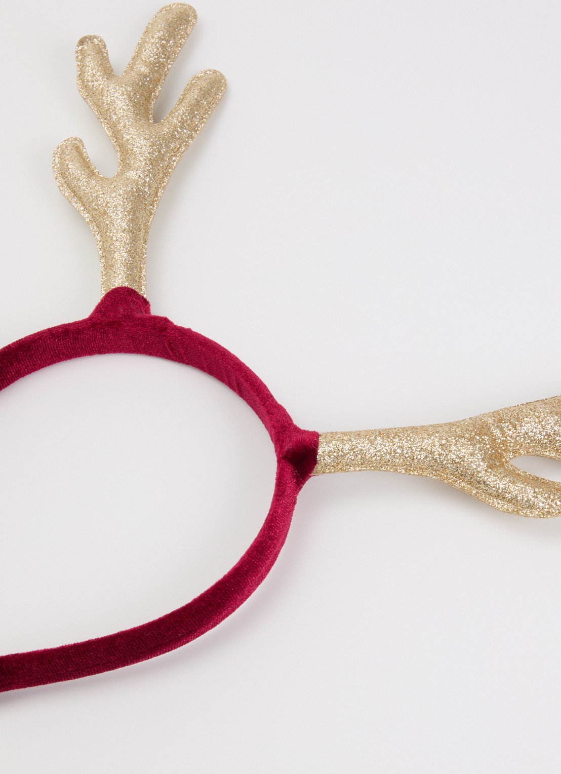 Mimi & Lula Rudolph Antlers haarband met applicatie en glitter - voorkant 2 goud
