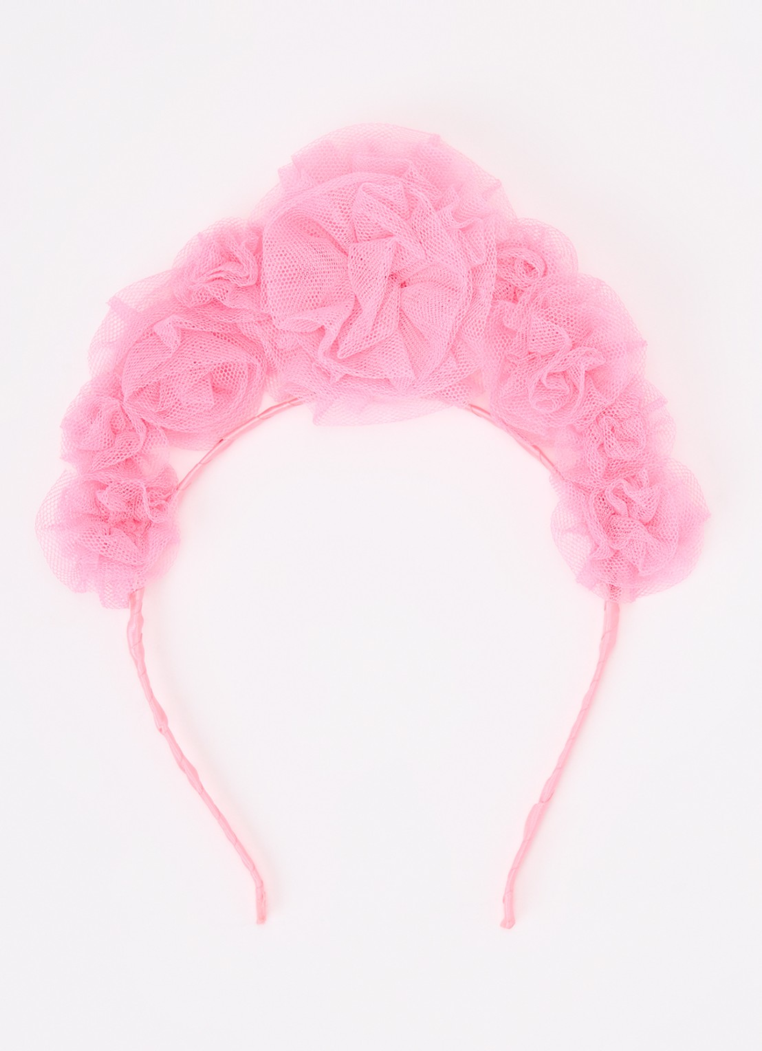 Mimi & Lula Ruffle Flower haarband met applicatie  - voorkant roze