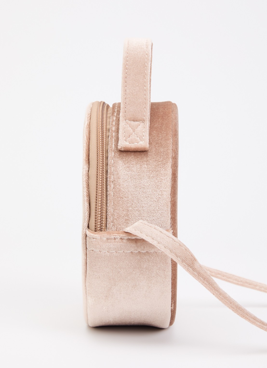 Mimi & Lula Scatter Heart schoudertas van fluweel met afneembare schouderriem - detail 2 beige
