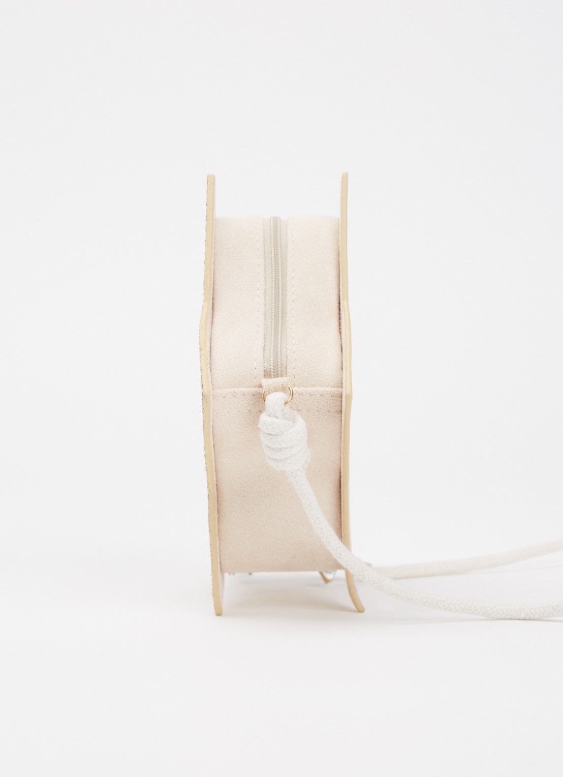 Mimi & Lula Sparkly Glitter Star crossbodytas van fluweel met glitter - detail 2 beige