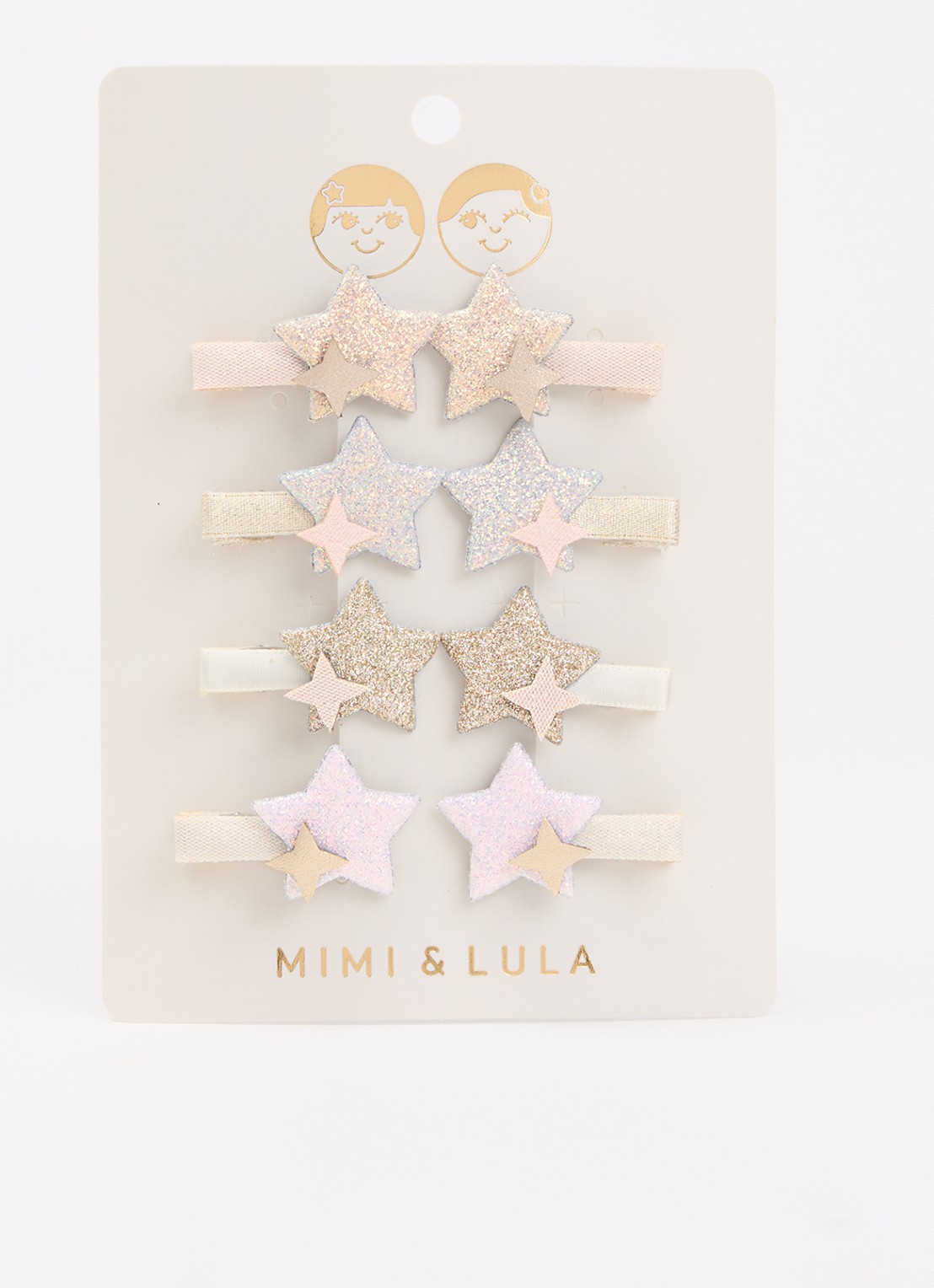 Mimi & Lula Starlight Salon haarclips in 8-pack - voorkant 2 beige