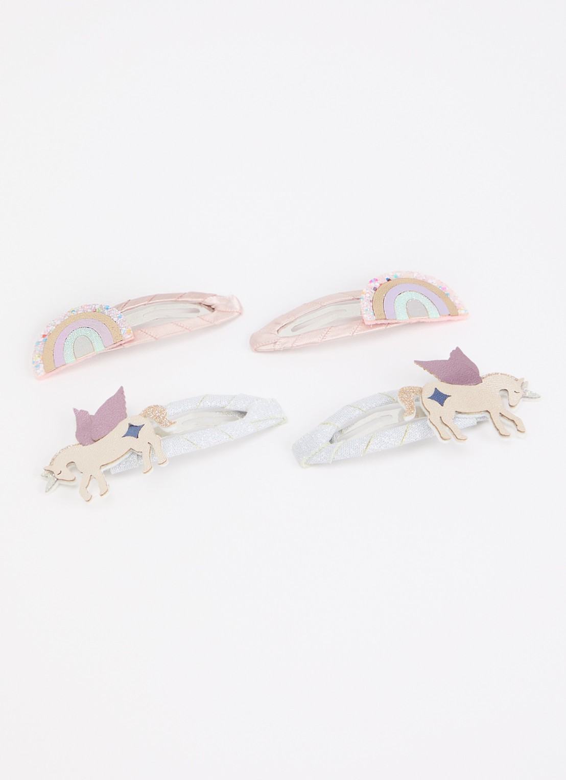 Mimi & Lula Unicorn Rainbow haarclip in set van 4 - detail 2 lichtroze