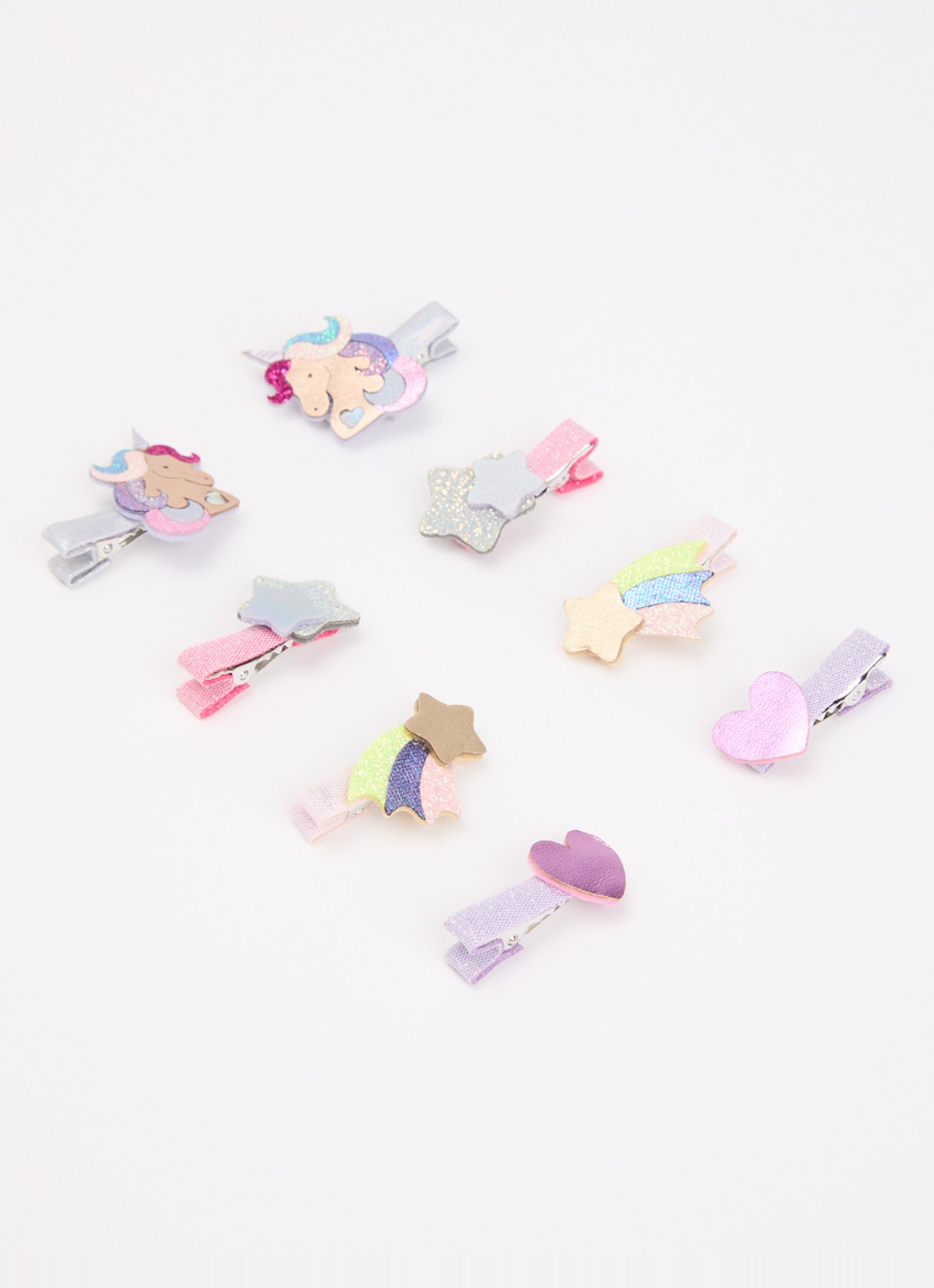 Mimi & Lula Unicorn Salon haarclip in set van 8 - detail lila