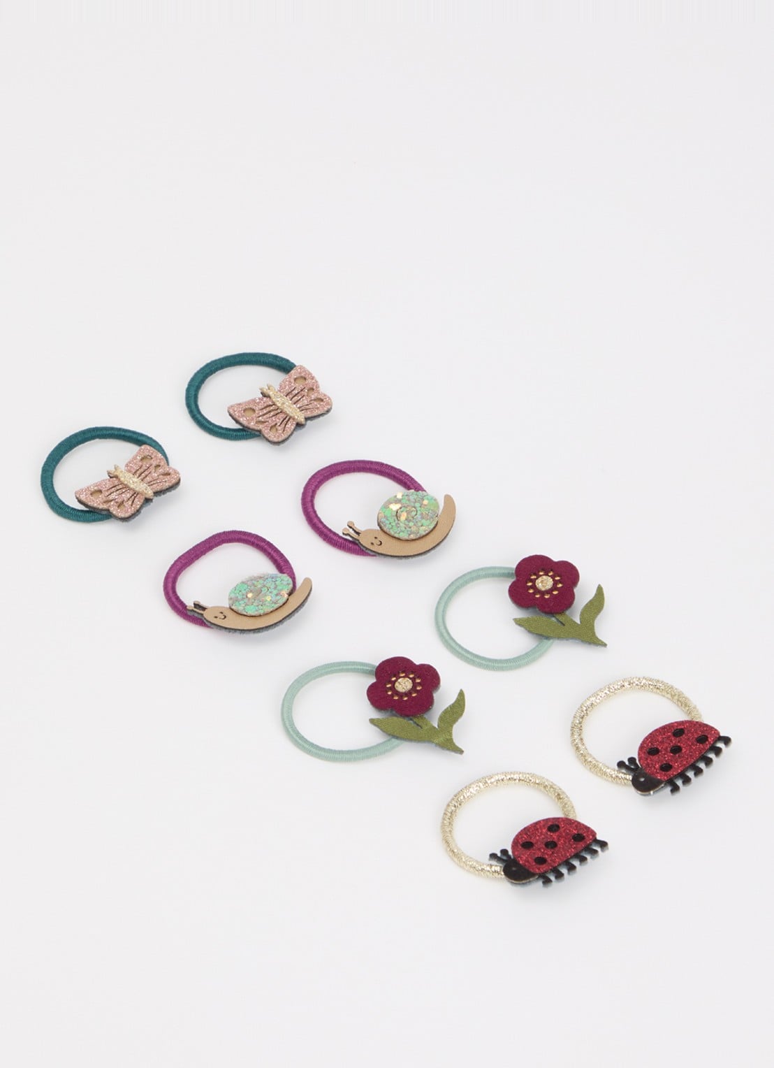 Mimi & Lula Winter Beasts Mini haarelastiekjes in set van 8 - detail lichtgroen