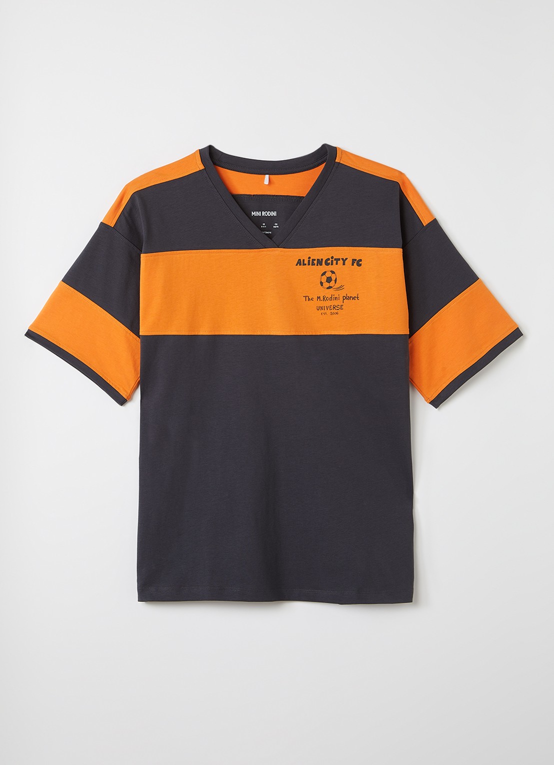 Mini Rodini Alien City T-shirt met print - voorkant oranje