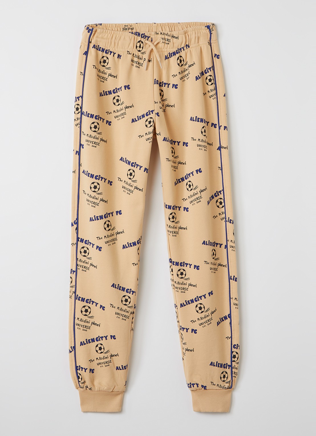 Mini Rodini Alien City tapered fit joggingbroek - voorkant 2 beige