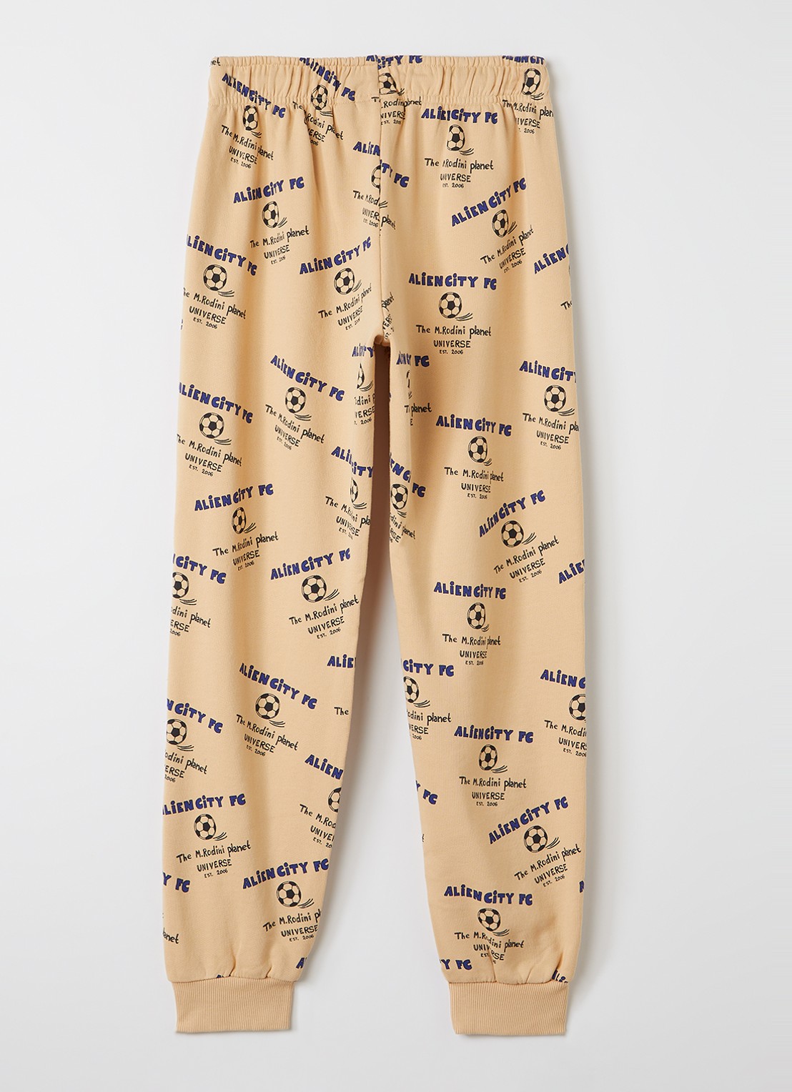 Mini Rodini Alien City tapered fit joggingbroek - voorkant 3 beige