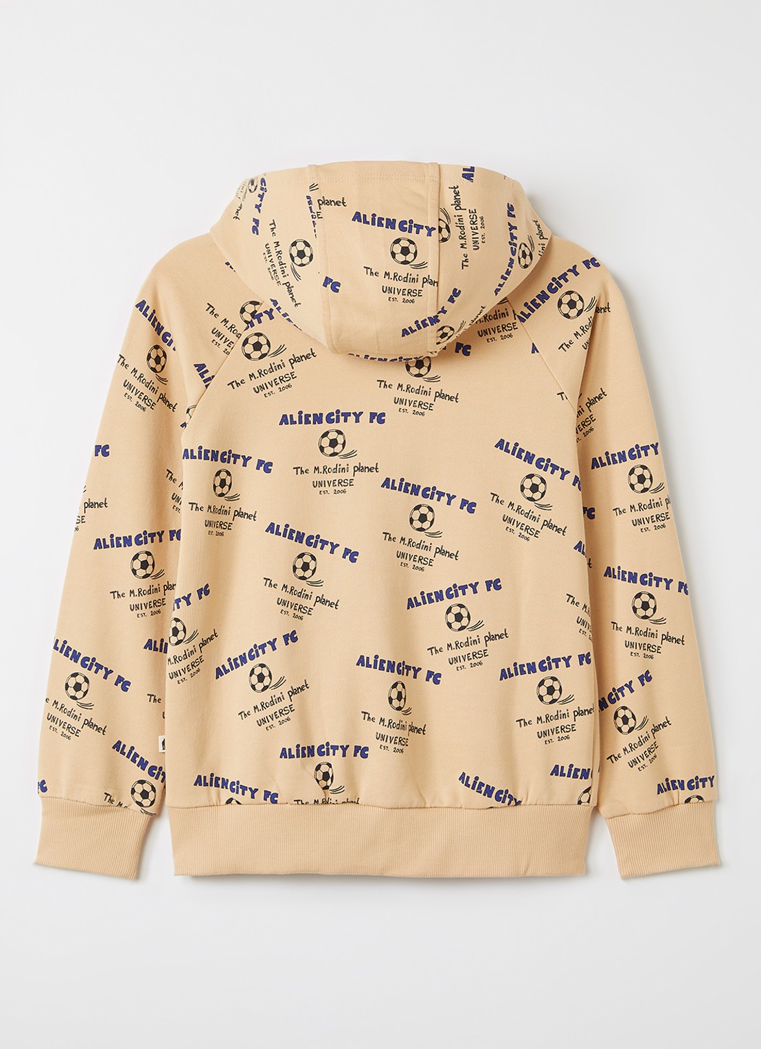 Mini Rodini Alien City vest met print - achterkant beige