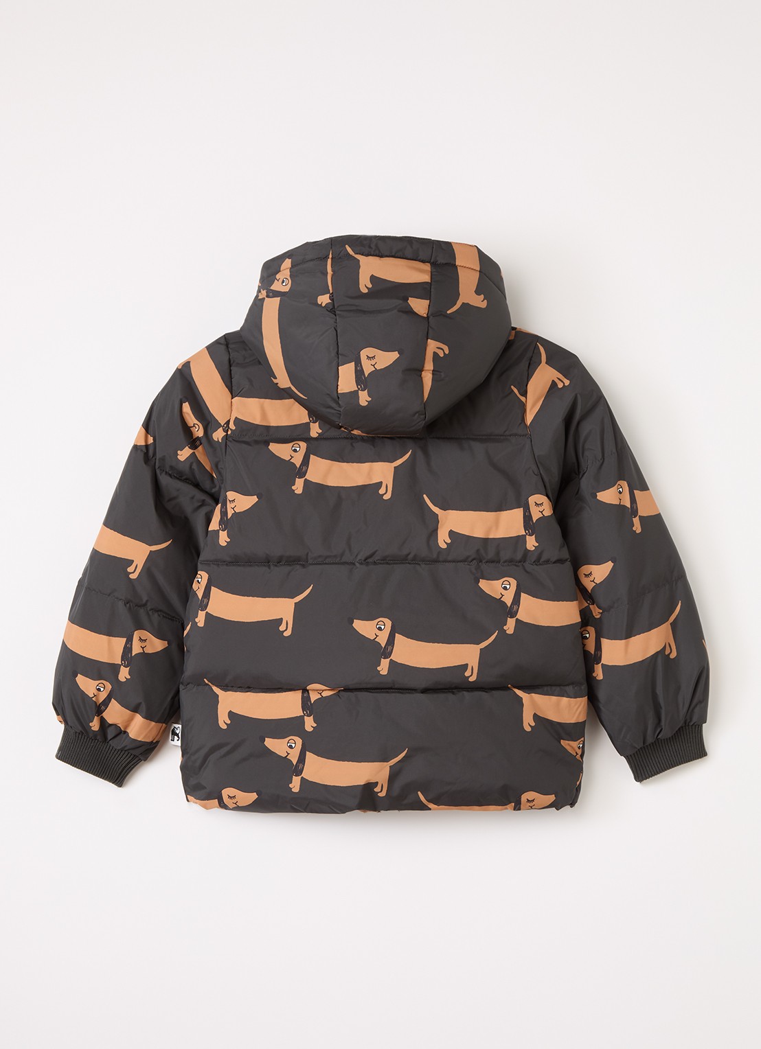 Mini Rodini Dog pufferjack met print - achterkant 3 zwart