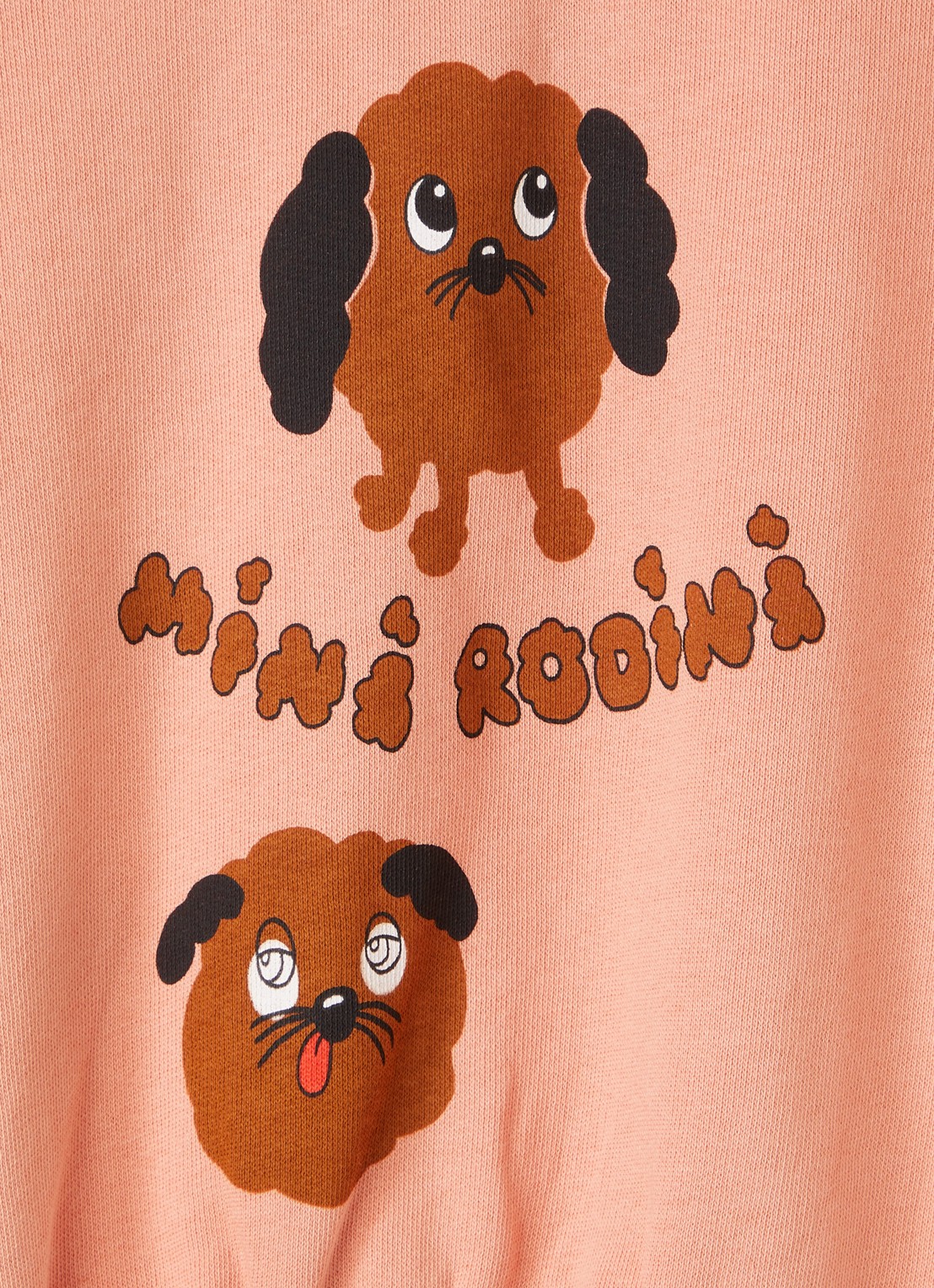 Mini Rodini Doggies sweater met logoprint - detail 4 koraalroze