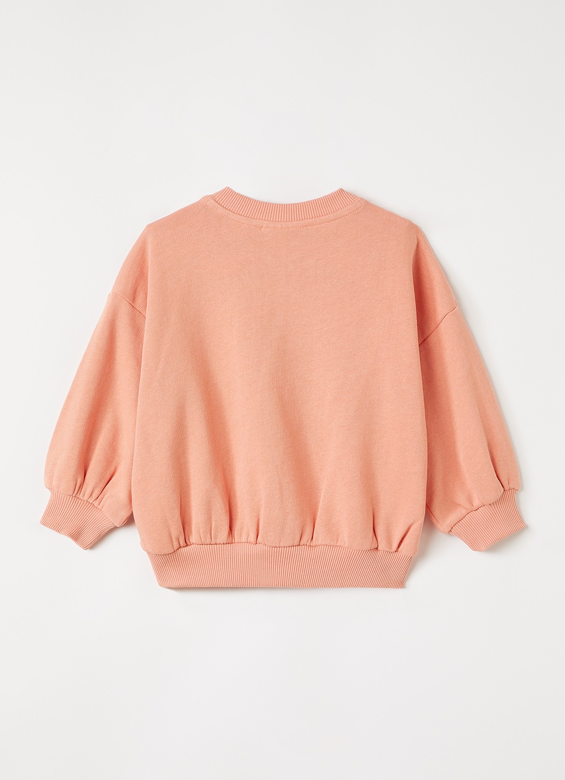 Mini Rodini Doggies sweater met logoprint - voorkant 2 koraalroze