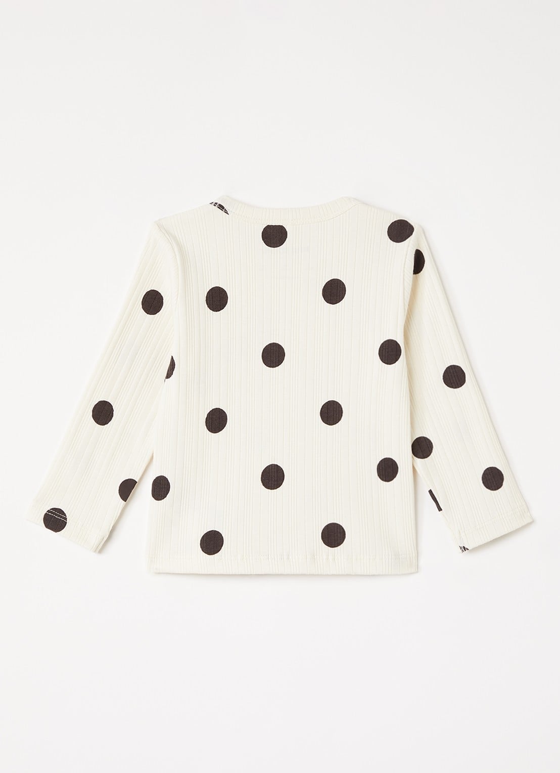 Mini Rodini Dots longsleeve met stippenprint - voorkant 3 gebroken wit