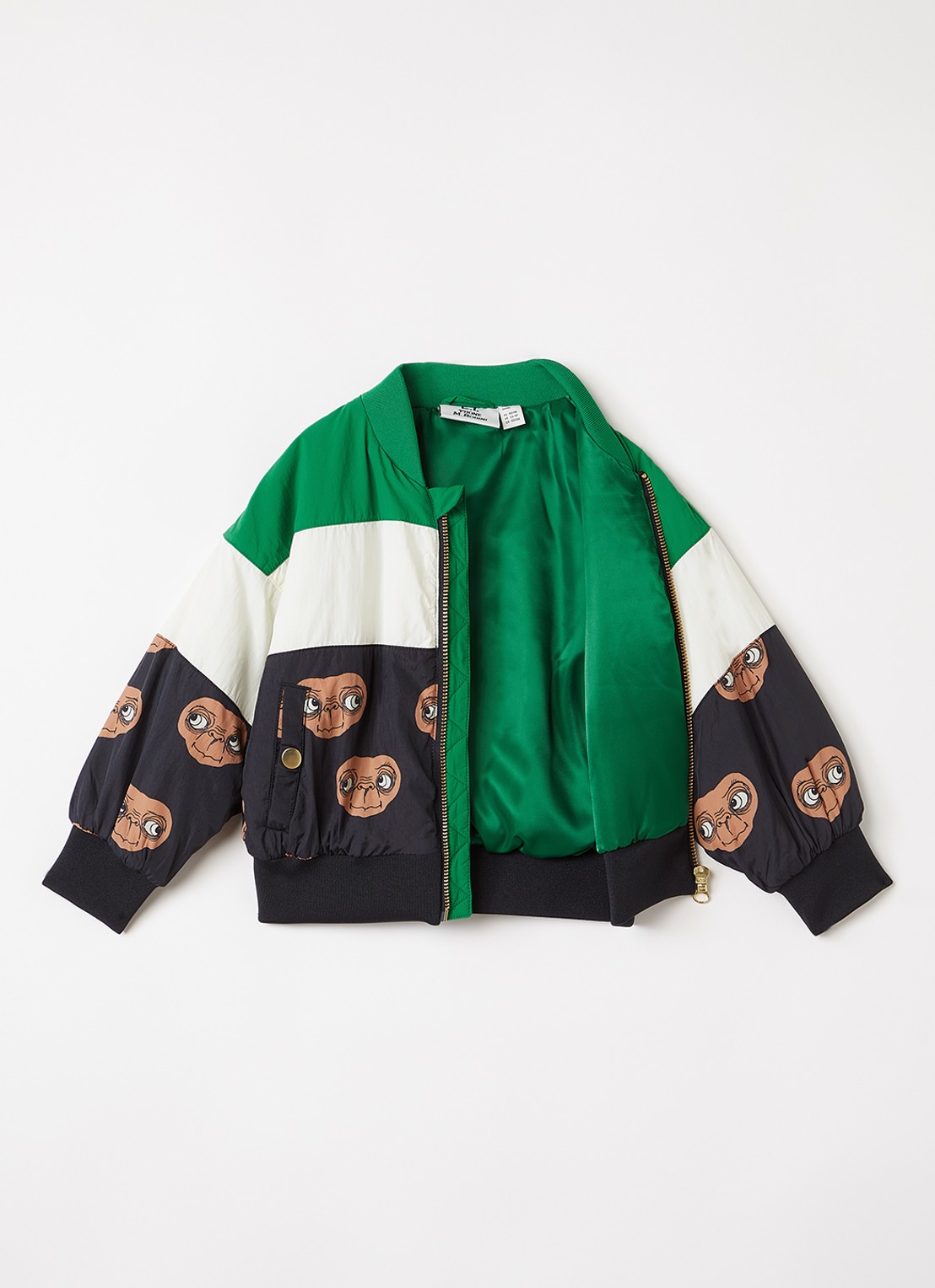 Mini Rodini E.T. bomberjack met print - voorkant 2 groen