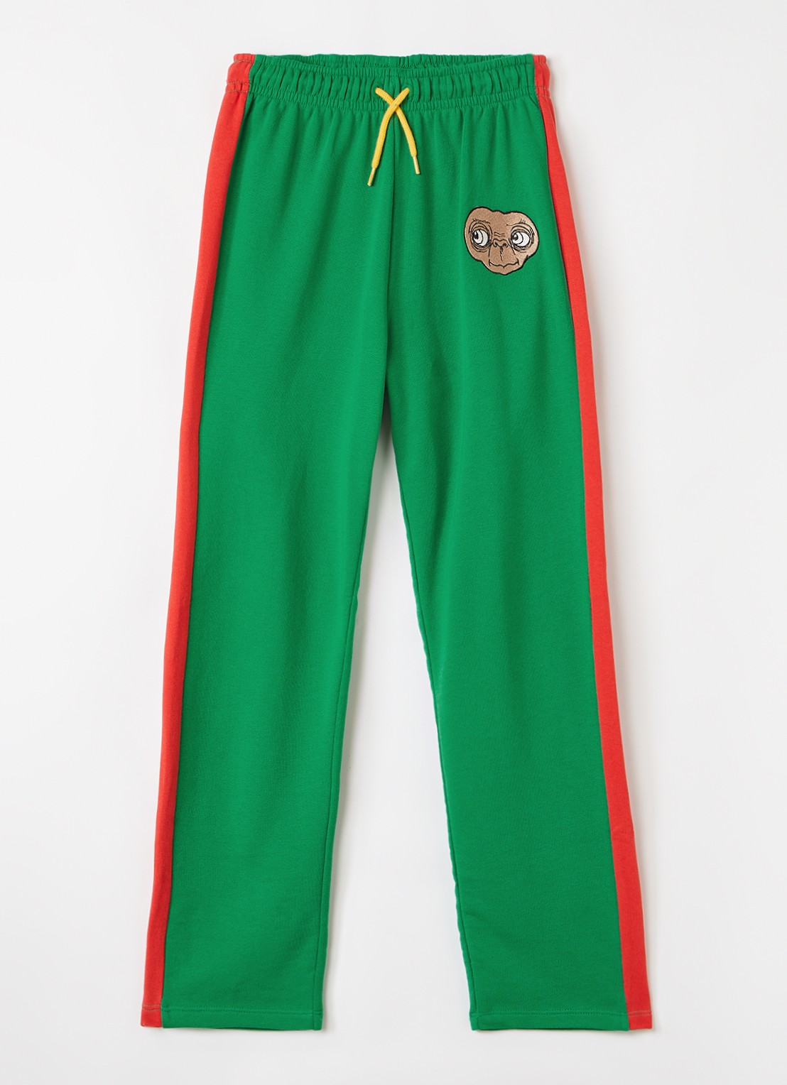 Mini Rodini E.T Emb straight fit joggingbroek met borduring - voorkant groen