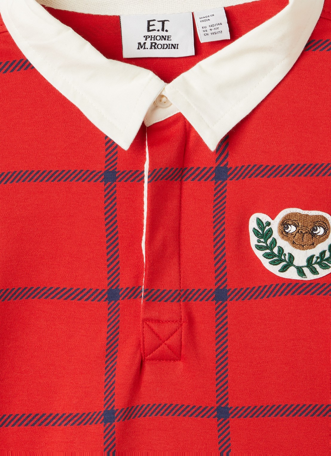 Mini Rodini E.T. polo met ruitdessin - detail 3 rood