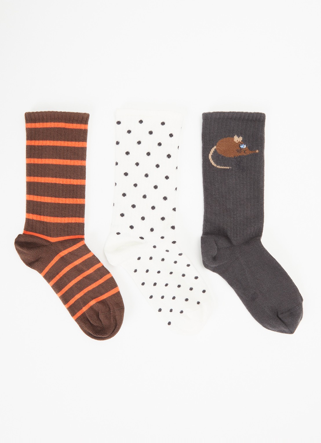 Mini Rodini Elephant Shrew sokken met print in 3-pack - voorkant multicolor
