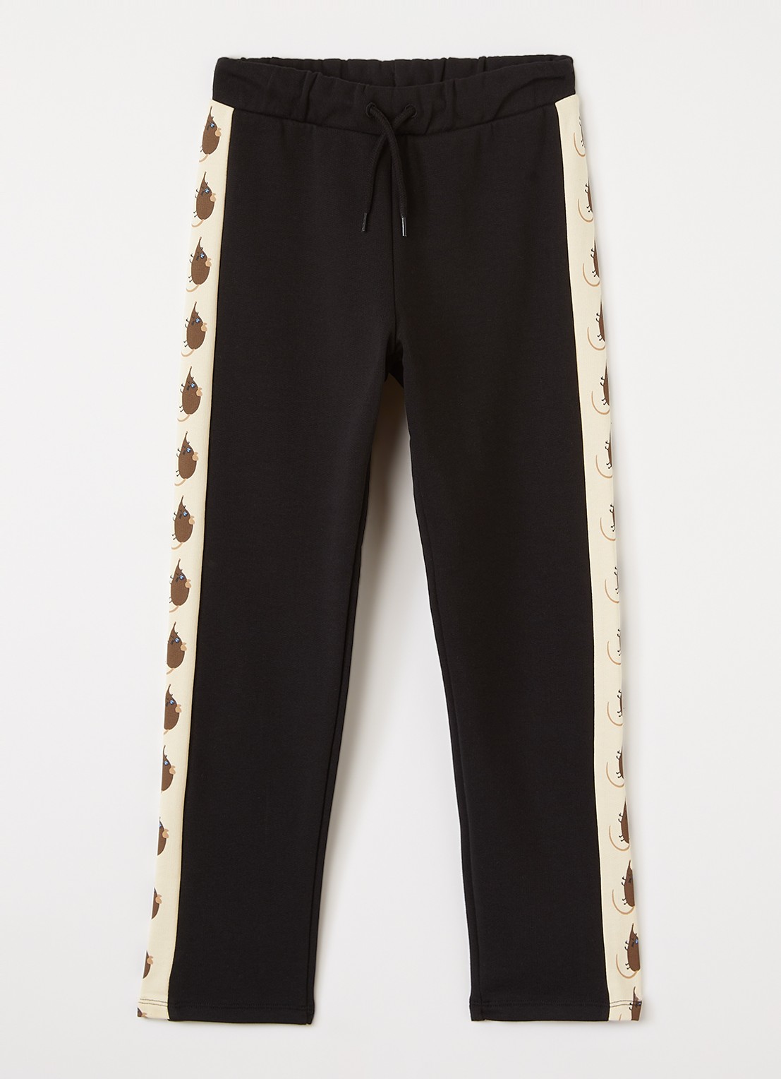 Mini Rodini Elephant Shrew straight fit joggingbroek met trekkoord - voorkant 2 zwart