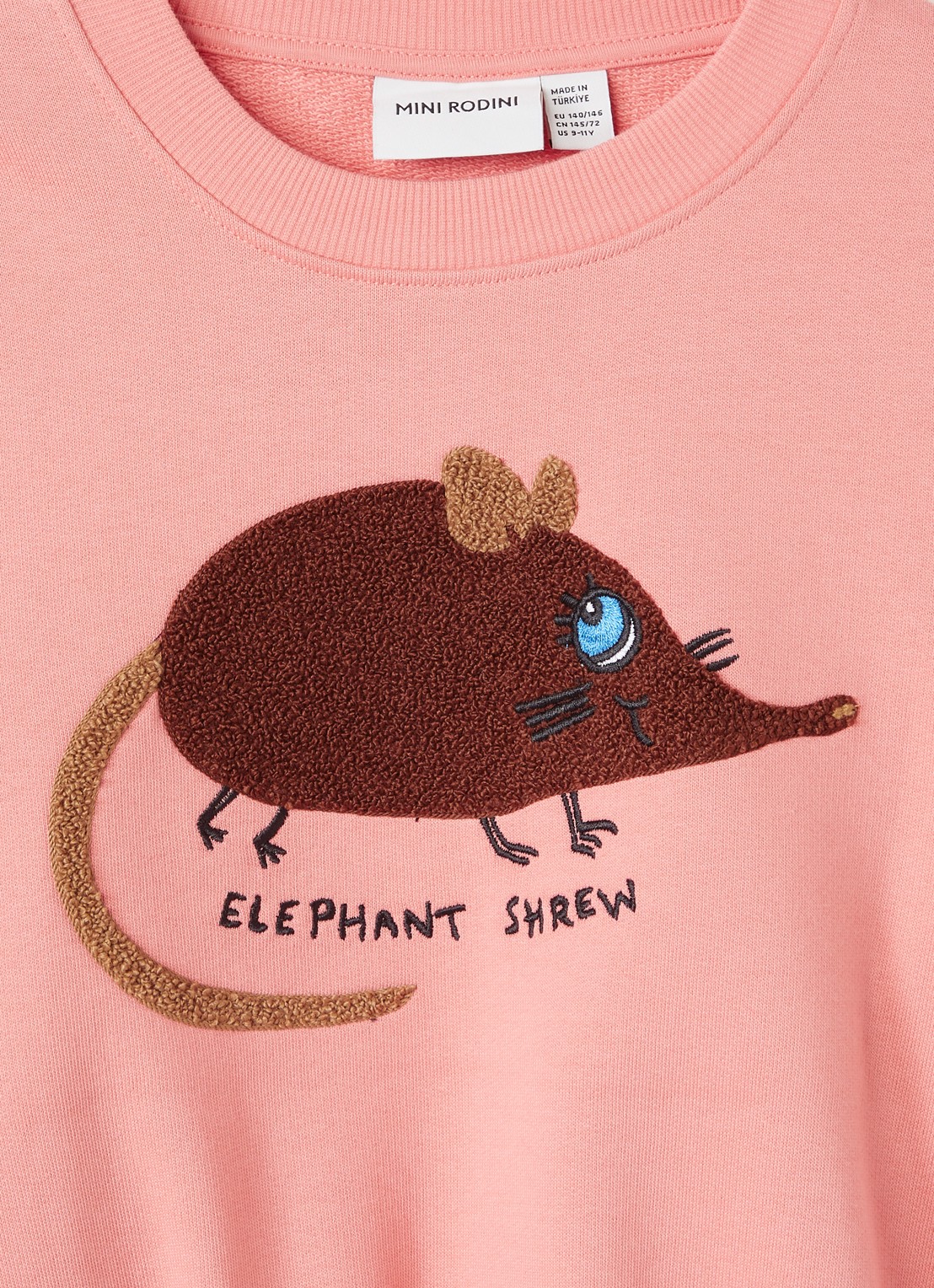 Mini Rodini Elephant Shrew sweater met borduring - detail 3 roze