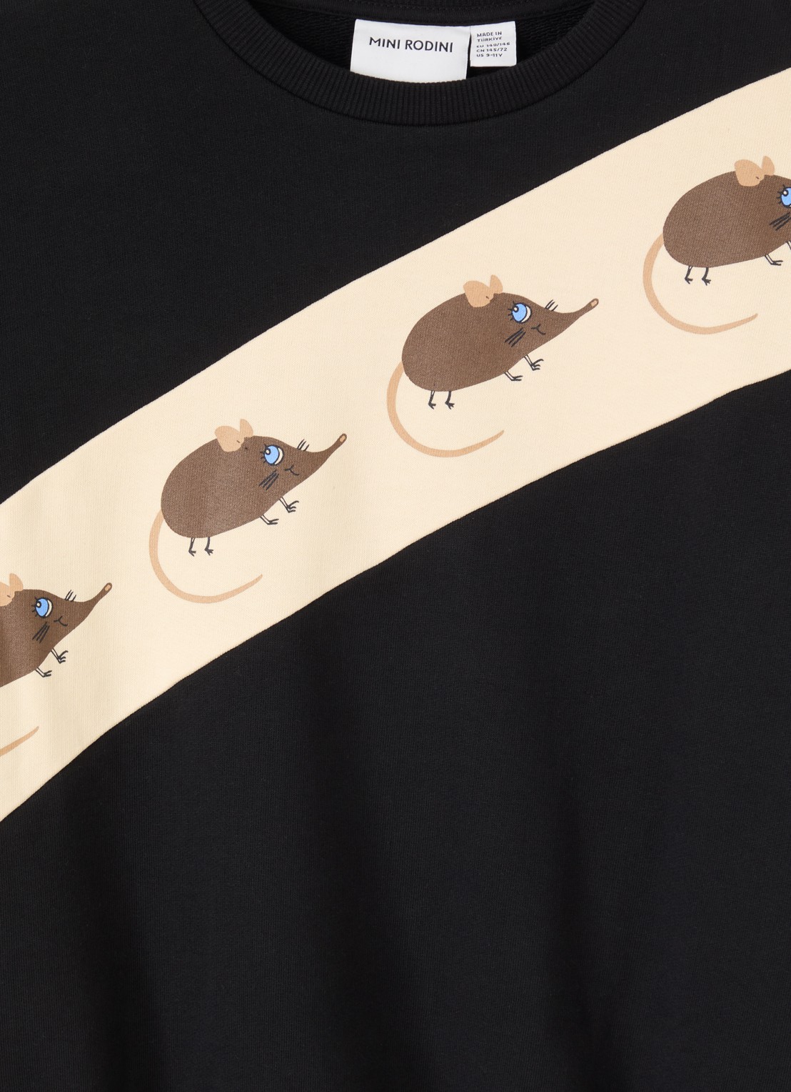 Mini Rodini Elephant shrew sweater met print  - detail zwart