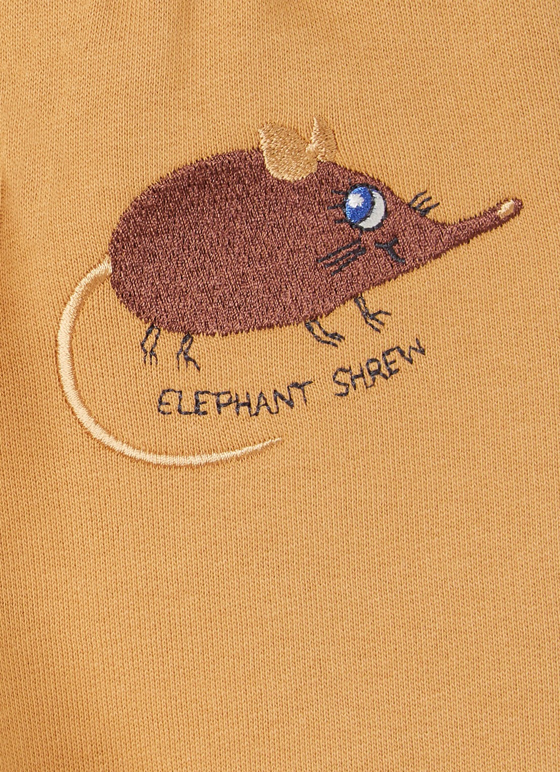 Mini Rodini Elephant Shrew tapered fit joggingbroek met borduring - detail beige