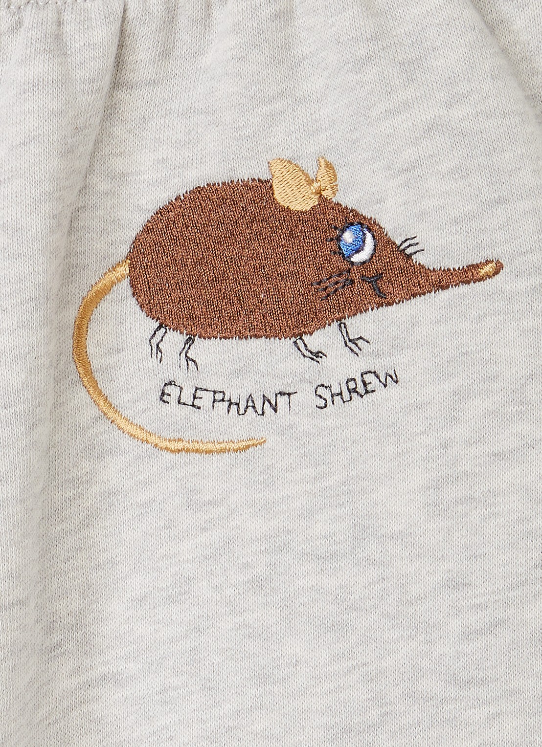 Mini Rodini Elephant Shrew tapered fit joggingbroek met borduring - detail grijsmele