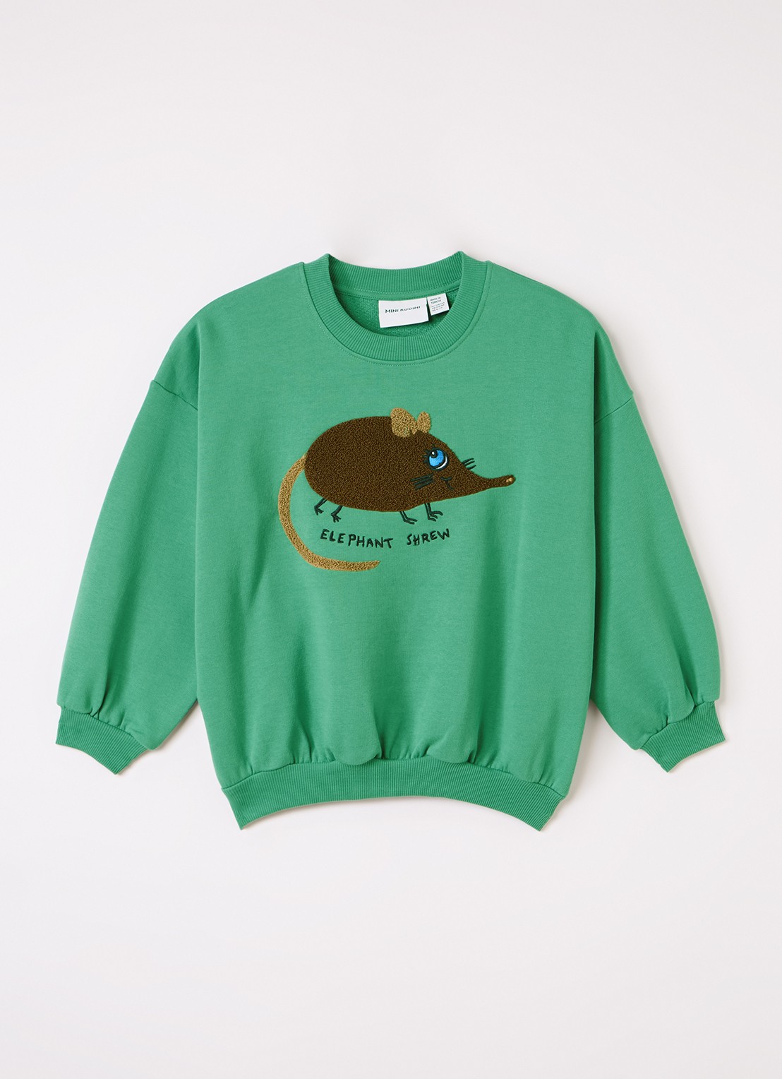 Mini Rodini Elephant sweater met borduring - voorkant 2 groen