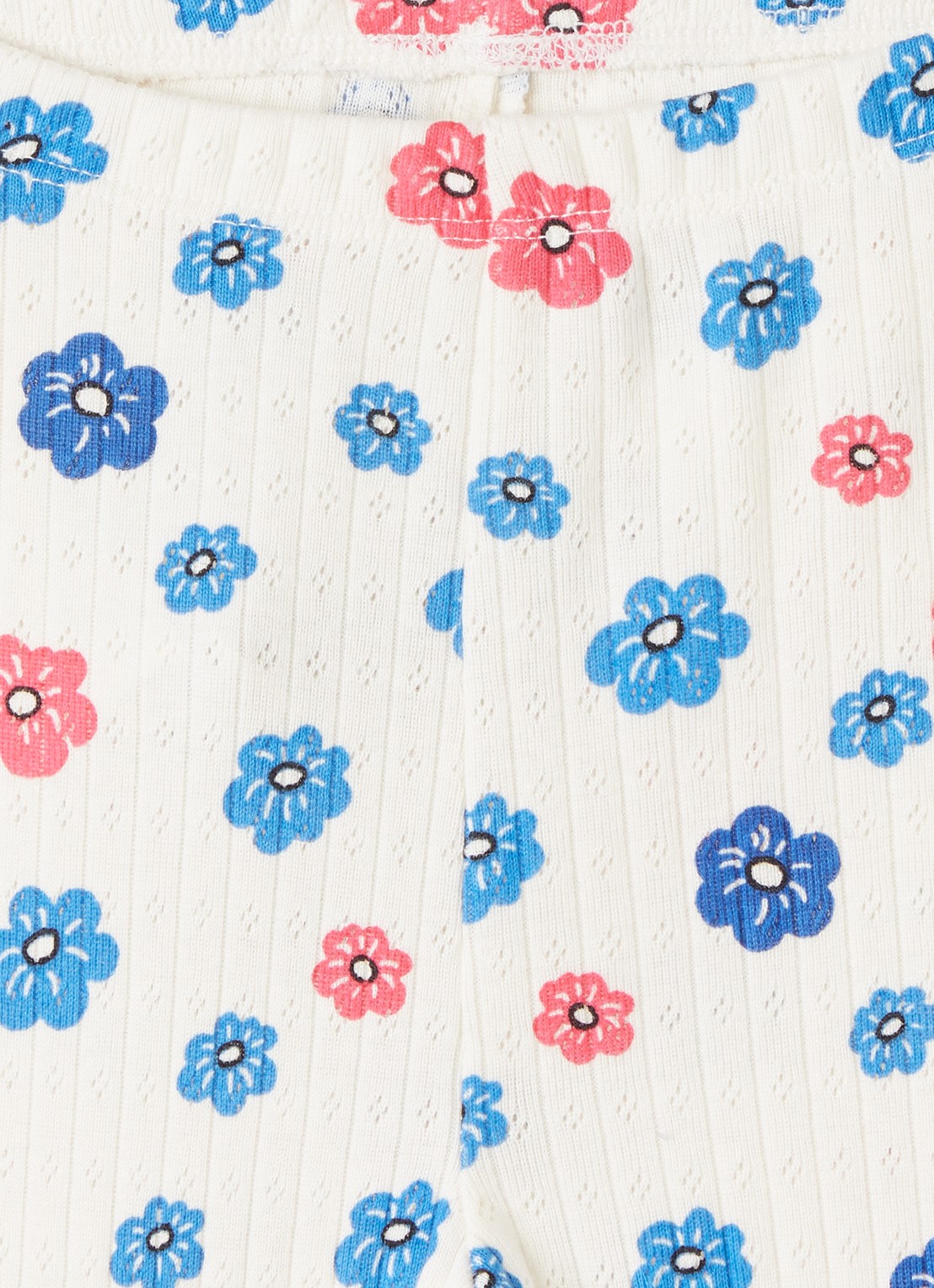 Mini Rodini Flowers legging met bloemenprint - detail gebroken wit