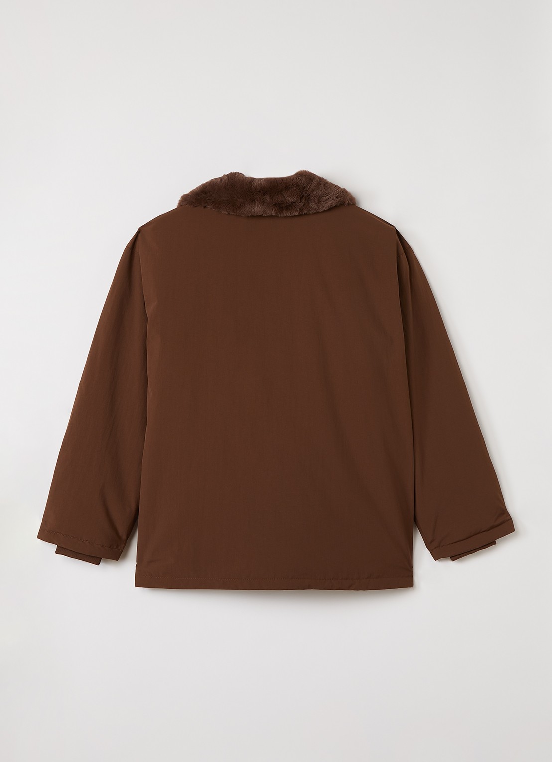 Mini Rodini Gewatteerde parka met klepzakken - achterkant 3 bruin
