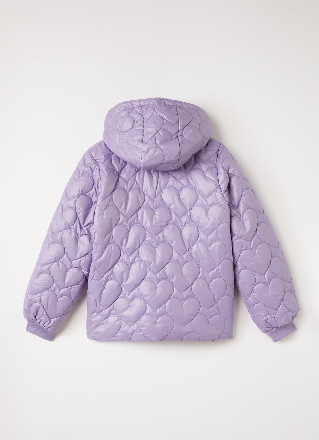 Mini Rodini Heart pufferjack met quilt patroon - achterkant paars
