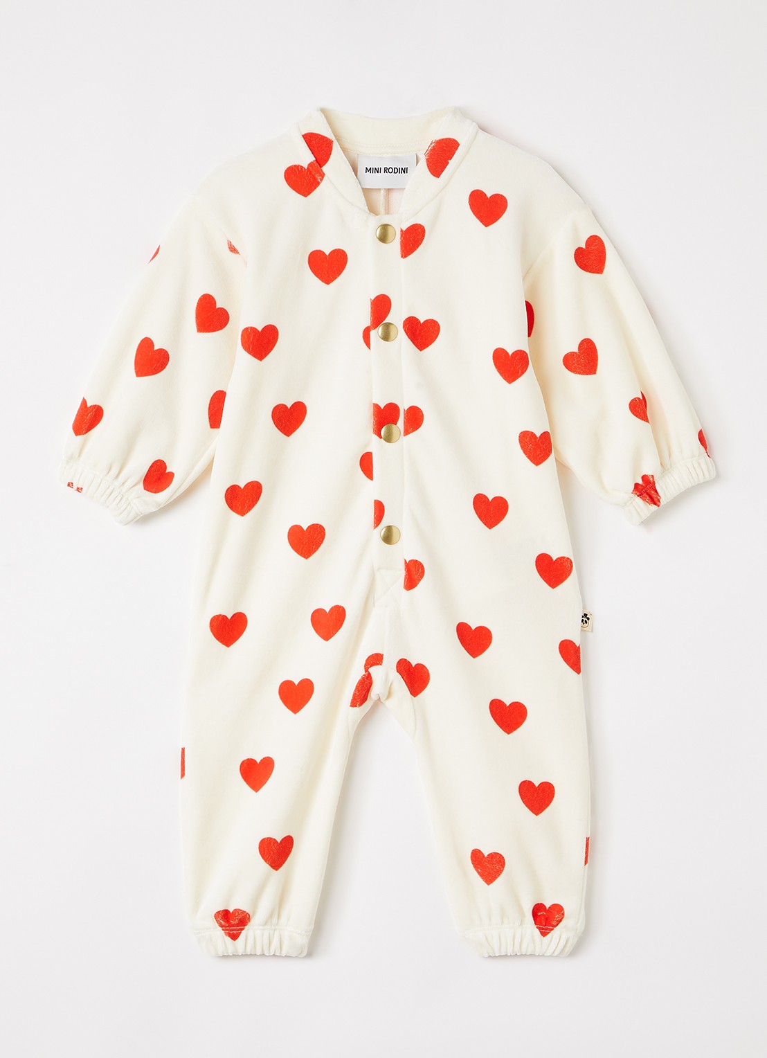 Mini Rodini Hearts babypak met print - voorkant 2 gebroken wit