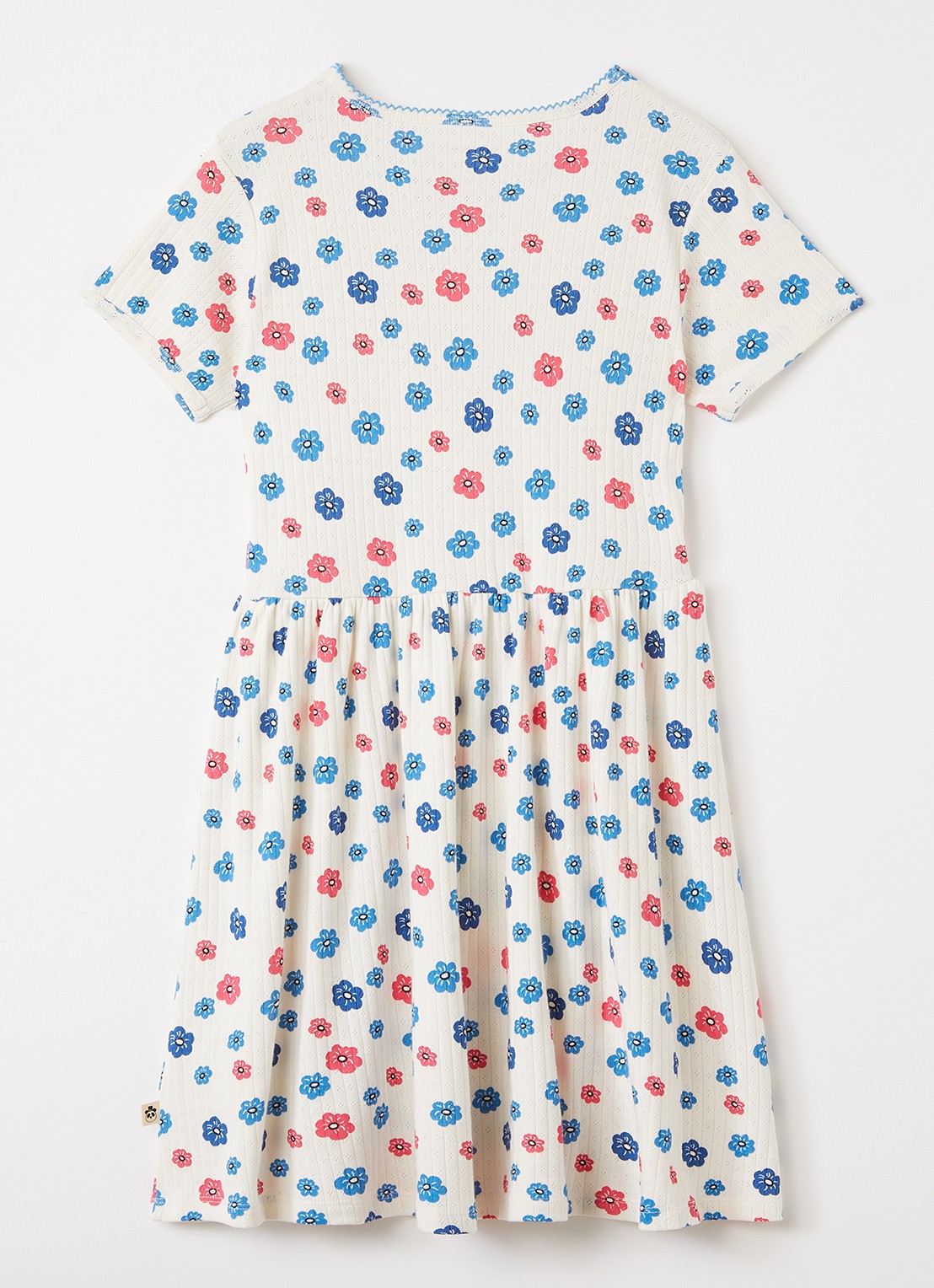 Mini Rodini Jurk met bloemenprint - voorkant 3 gebroken wit