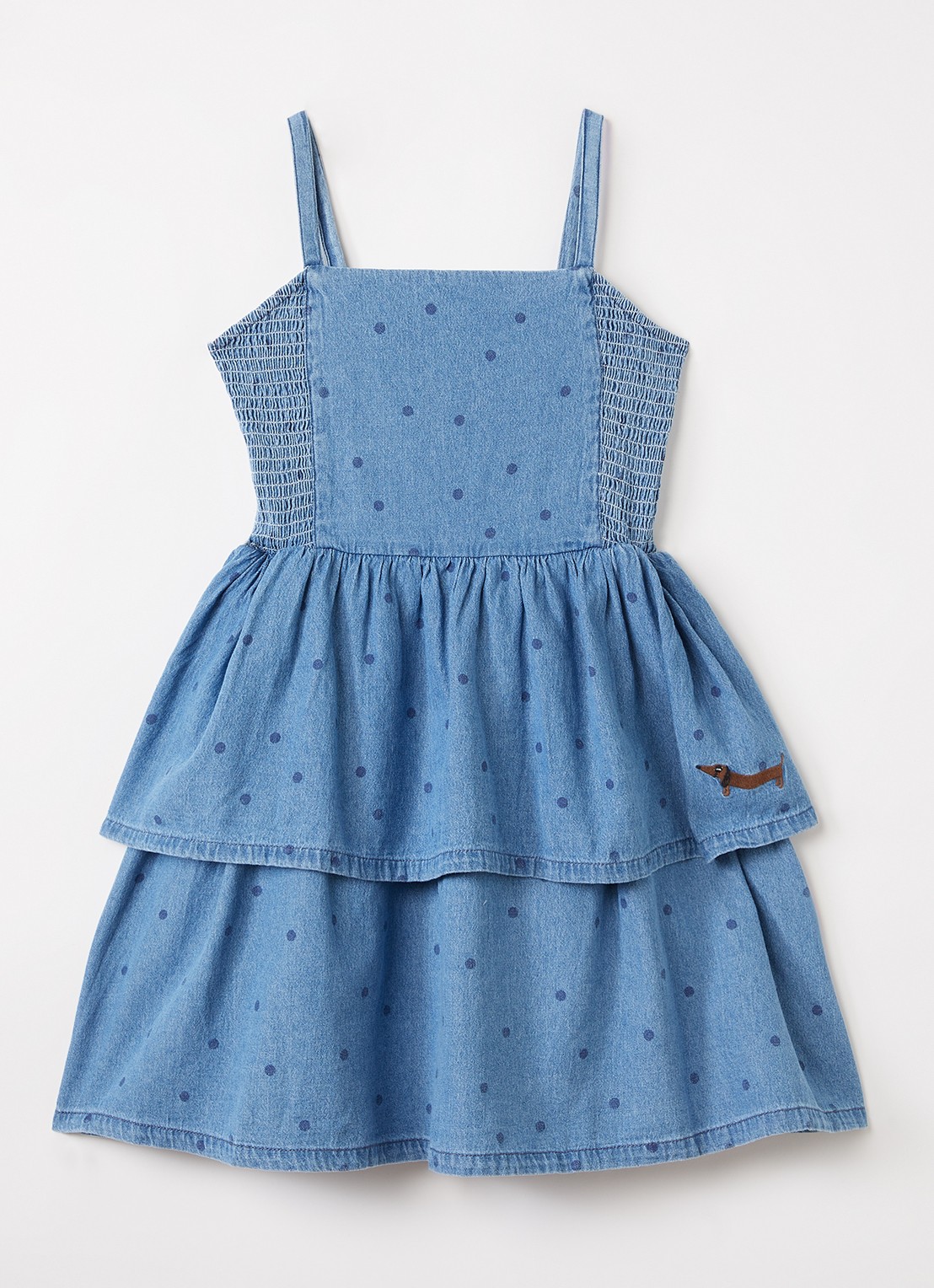 Mini Rodini Jurk van denim - voorkant lichtblauw