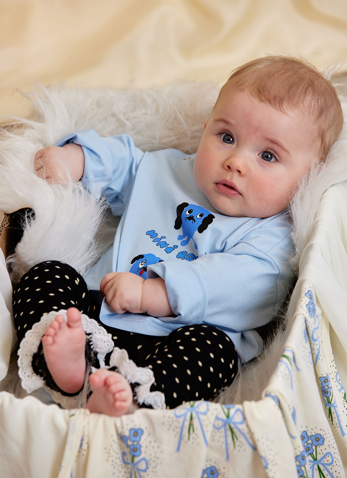Mini Rodini Legging met stippenprint - voorkant 4 zwart