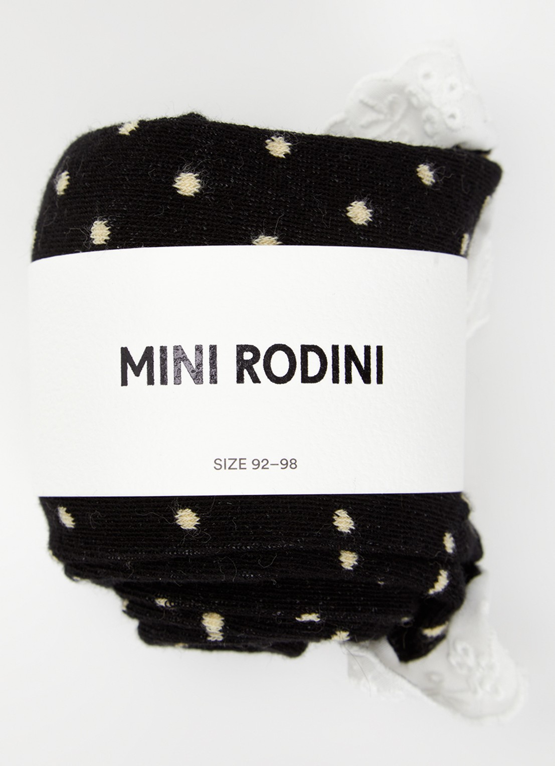 Mini Rodini Legging met stippenprint - voorkant 5 zwart