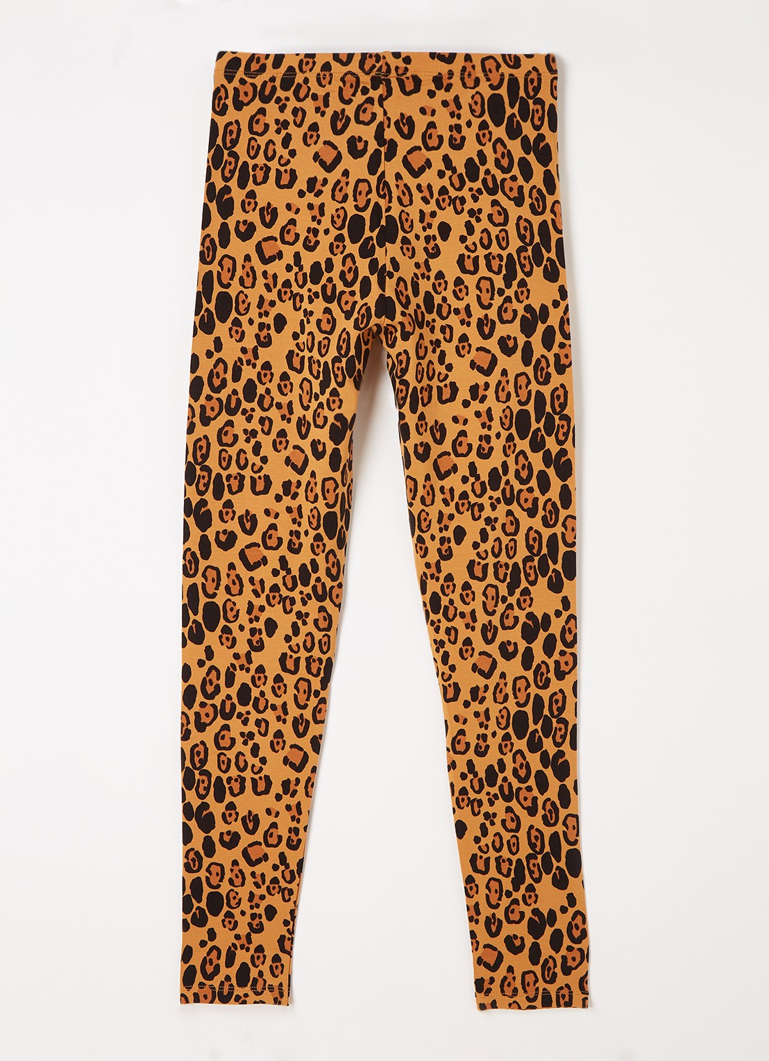 Mini Rodini Leopard legging  met panterprint - voorkant 2 oranjebruin