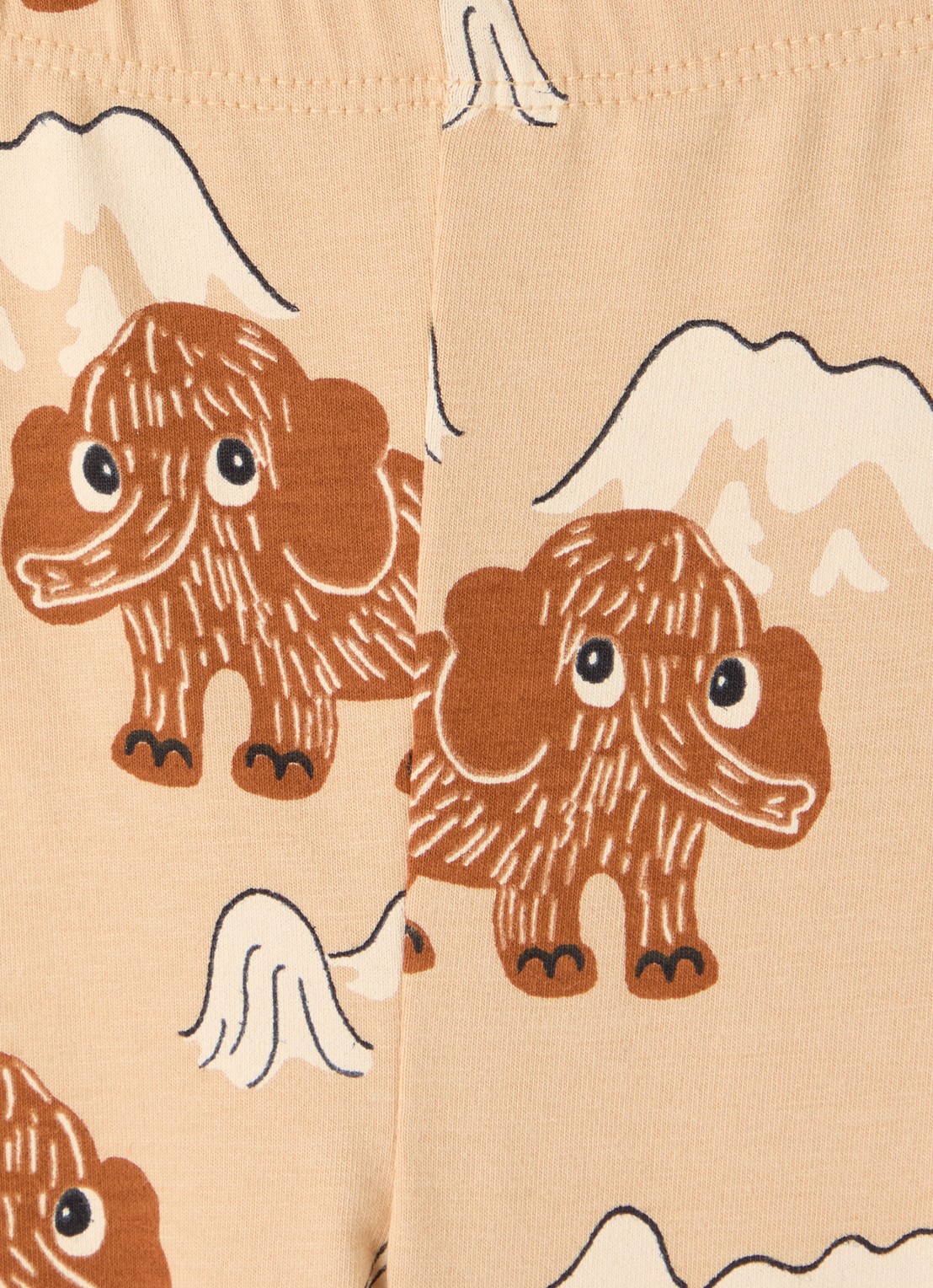 Mini Rodini Mammoth legging met print  - detail beige