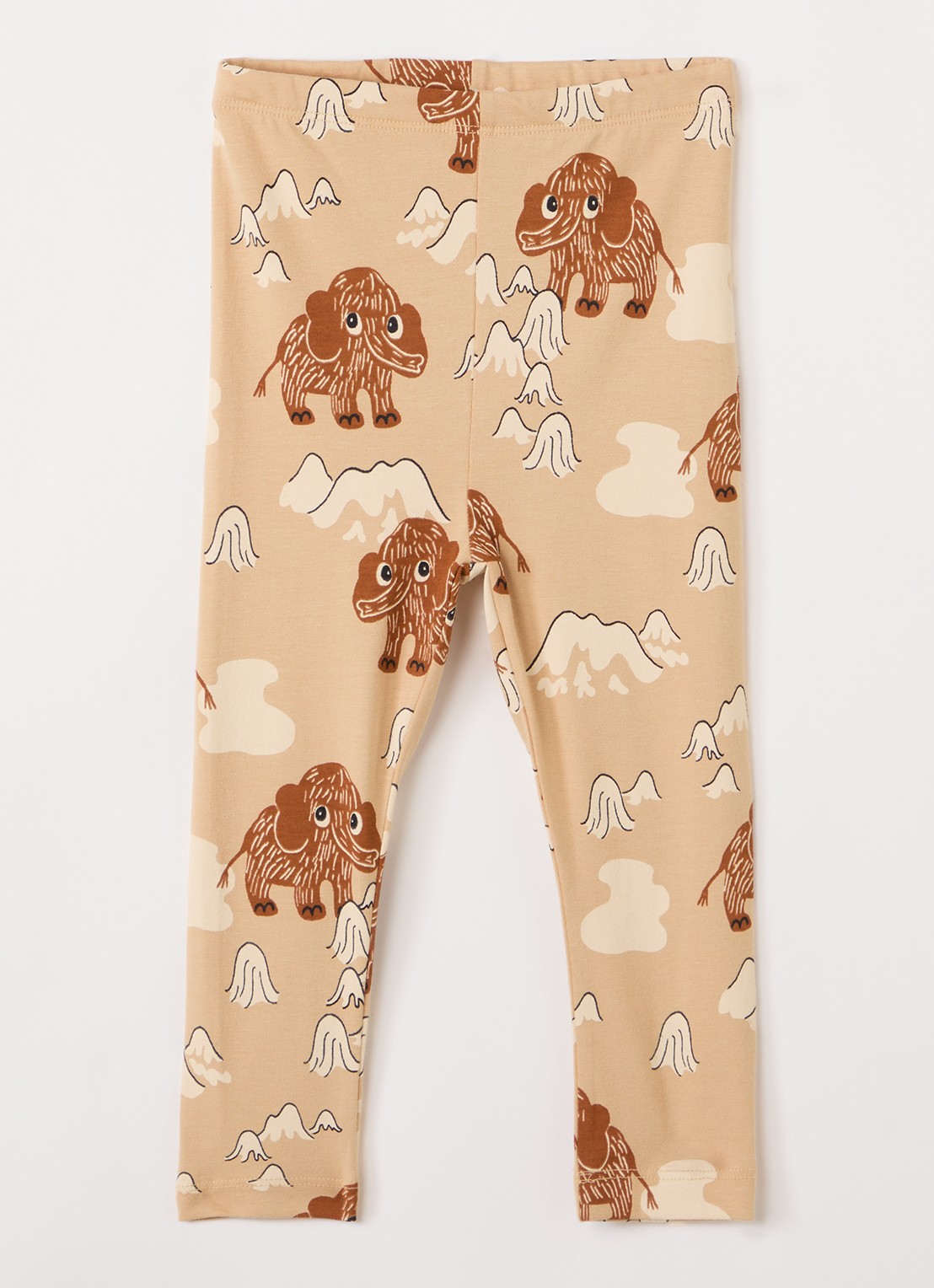 Mini Rodini Mammoth legging met print  - voorkant 5 beige