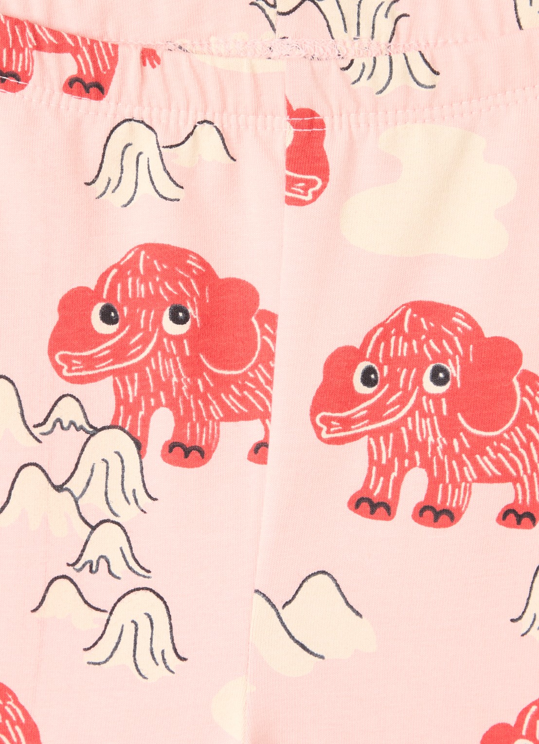 Mini Rodini Mammoth legging met print  - detail zalmroze