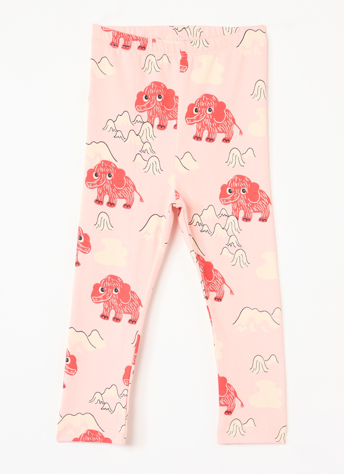 Mini Rodini Mammoth legging met print  - voorkant 2 zalmroze