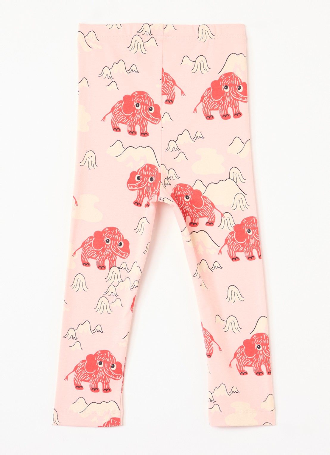 Mini Rodini Mammoth legging met print  - voorkant 3 zalmroze