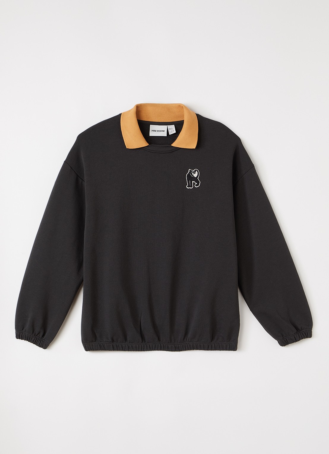 Mini Rodini Panther sweater met borduring - voorkant 3 zwart