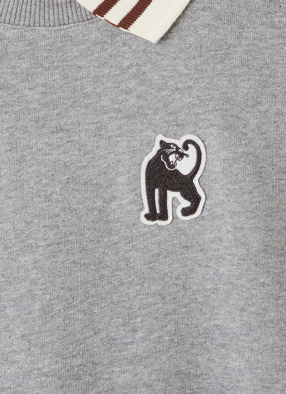 Mini Rodini Panther sweater met borduring - detail 3 grijs