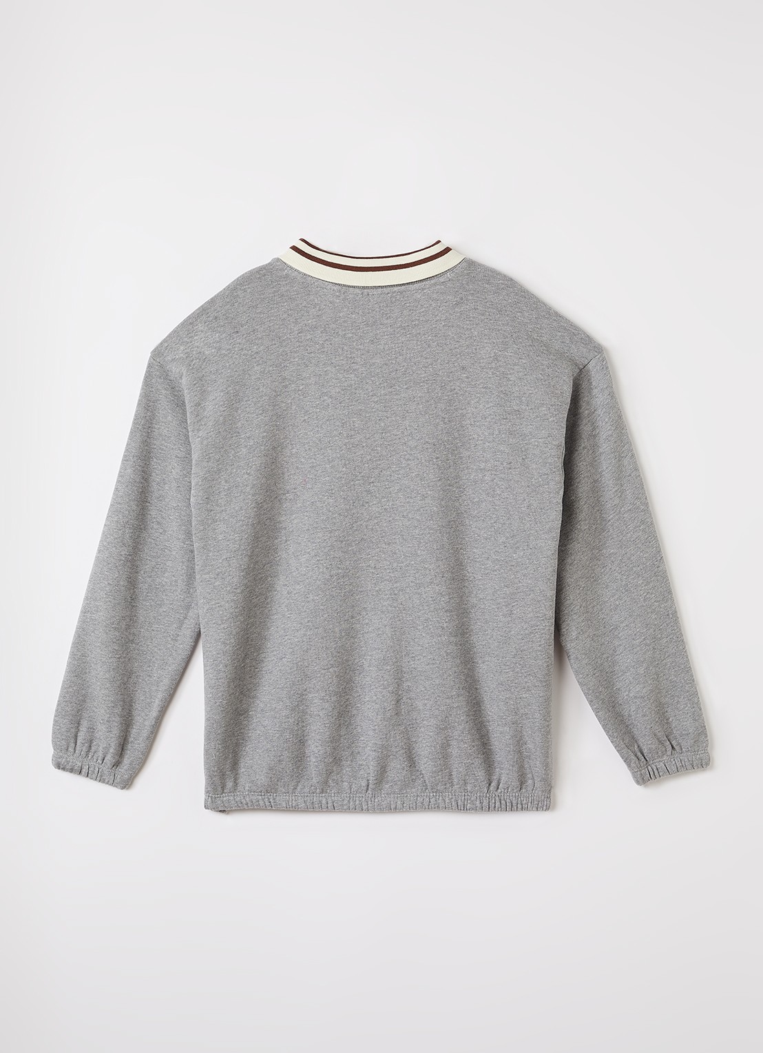 Mini Rodini Panther sweater met borduring - voorkant grijs
