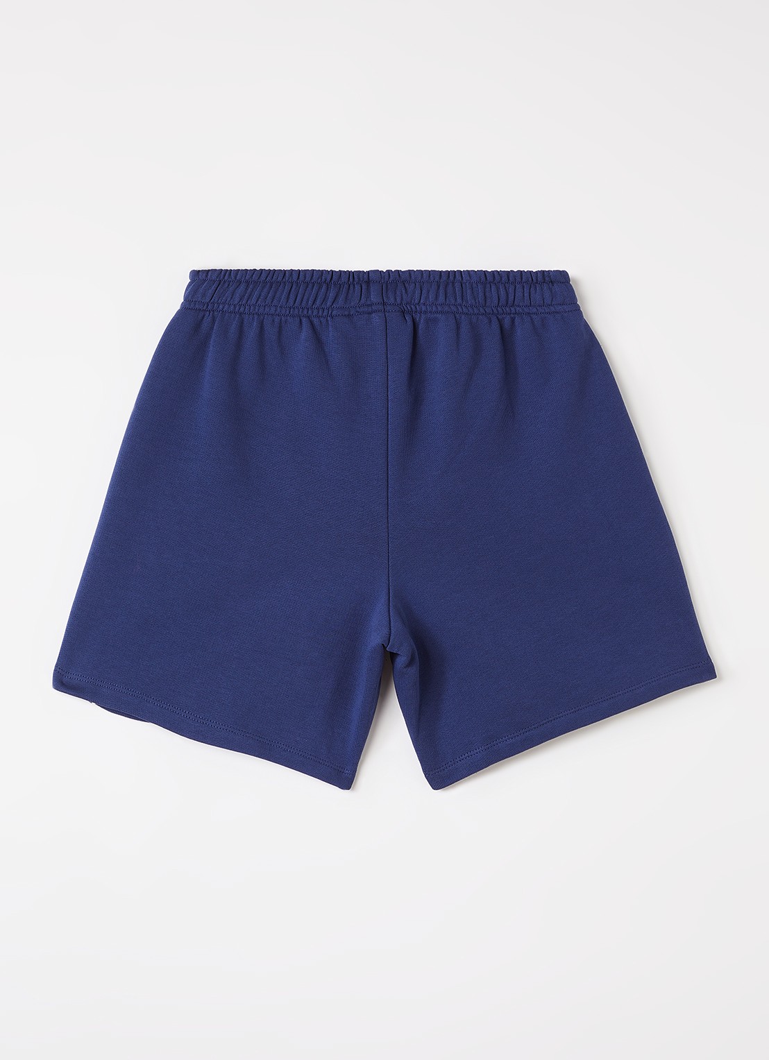 Mini Rodini Plain Piping loose fit korte joggingbroek - voorkant 3 donkerblauw