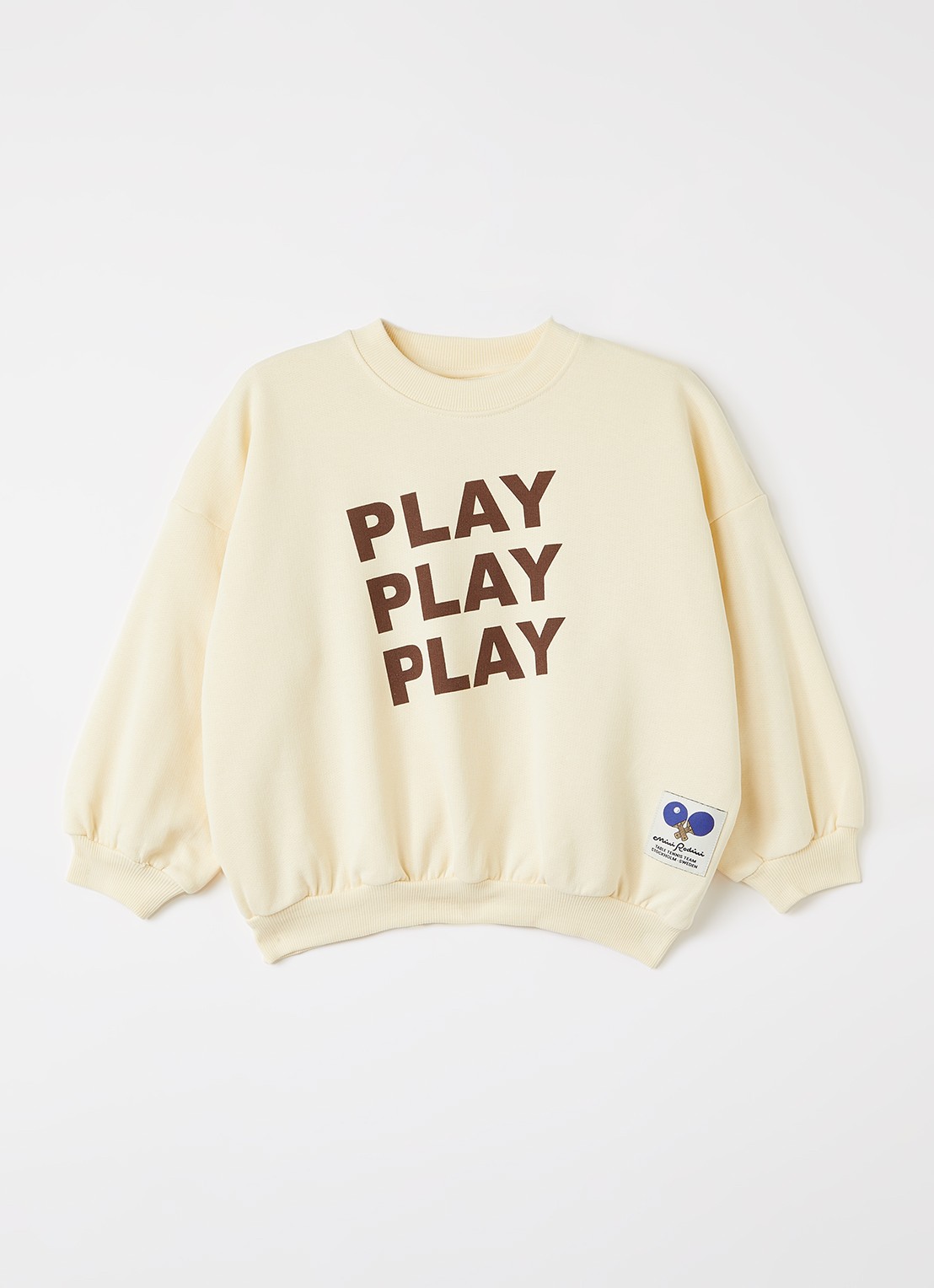 Mini Rodini Play sweater met print - voorkant 2 lichtgeel