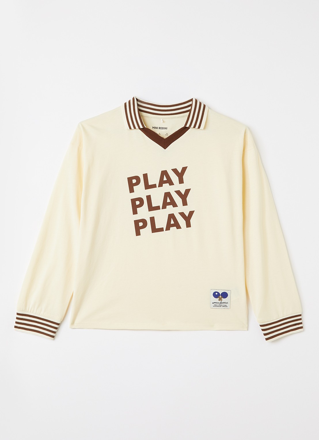 Mini Rodini Polo met print - voorkant 2 lichtgeel
