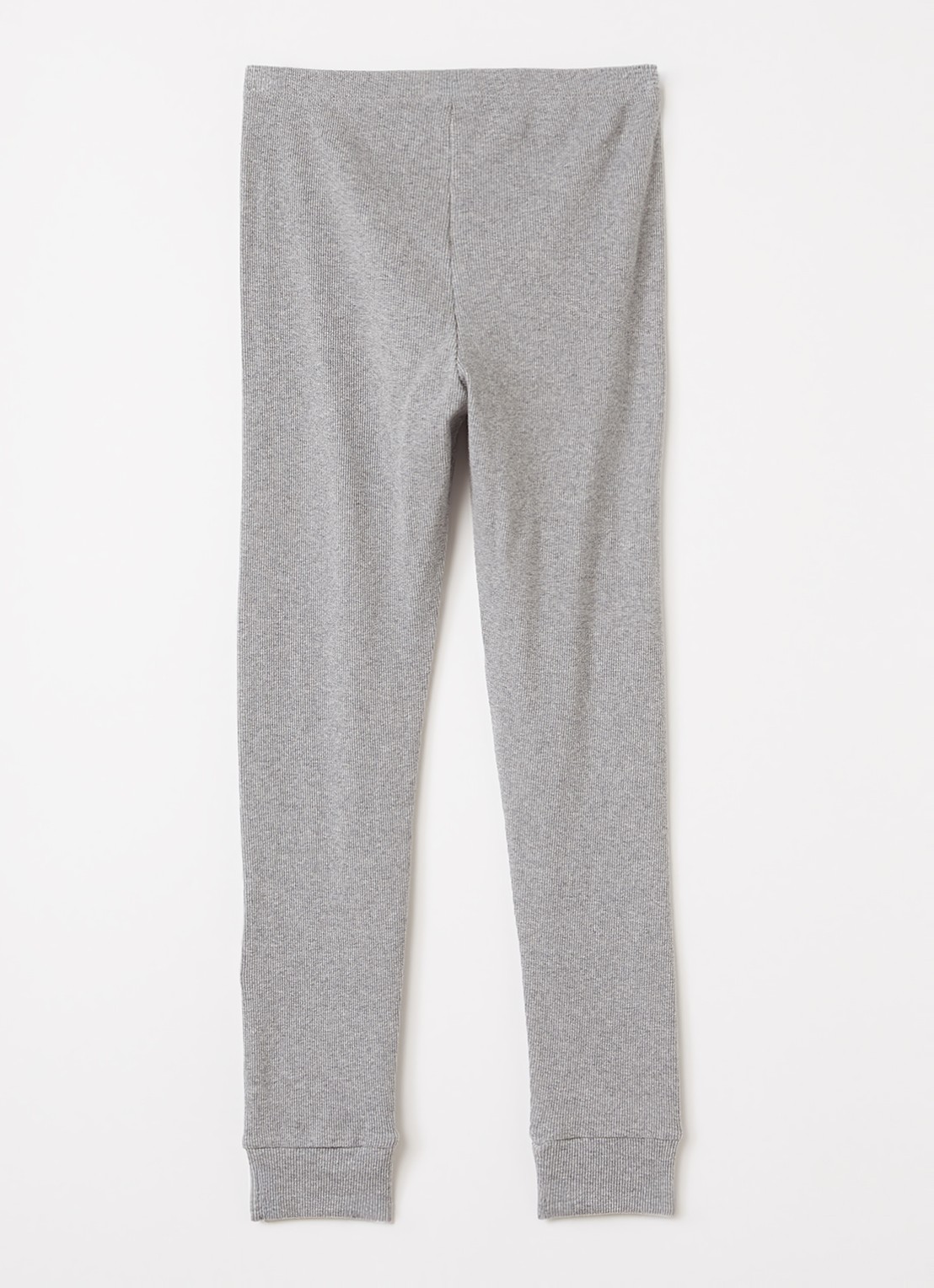Mini Rodini Rabbit Application ribgebreide slim fit legging met applicatie - voorkant 3 middengrijs